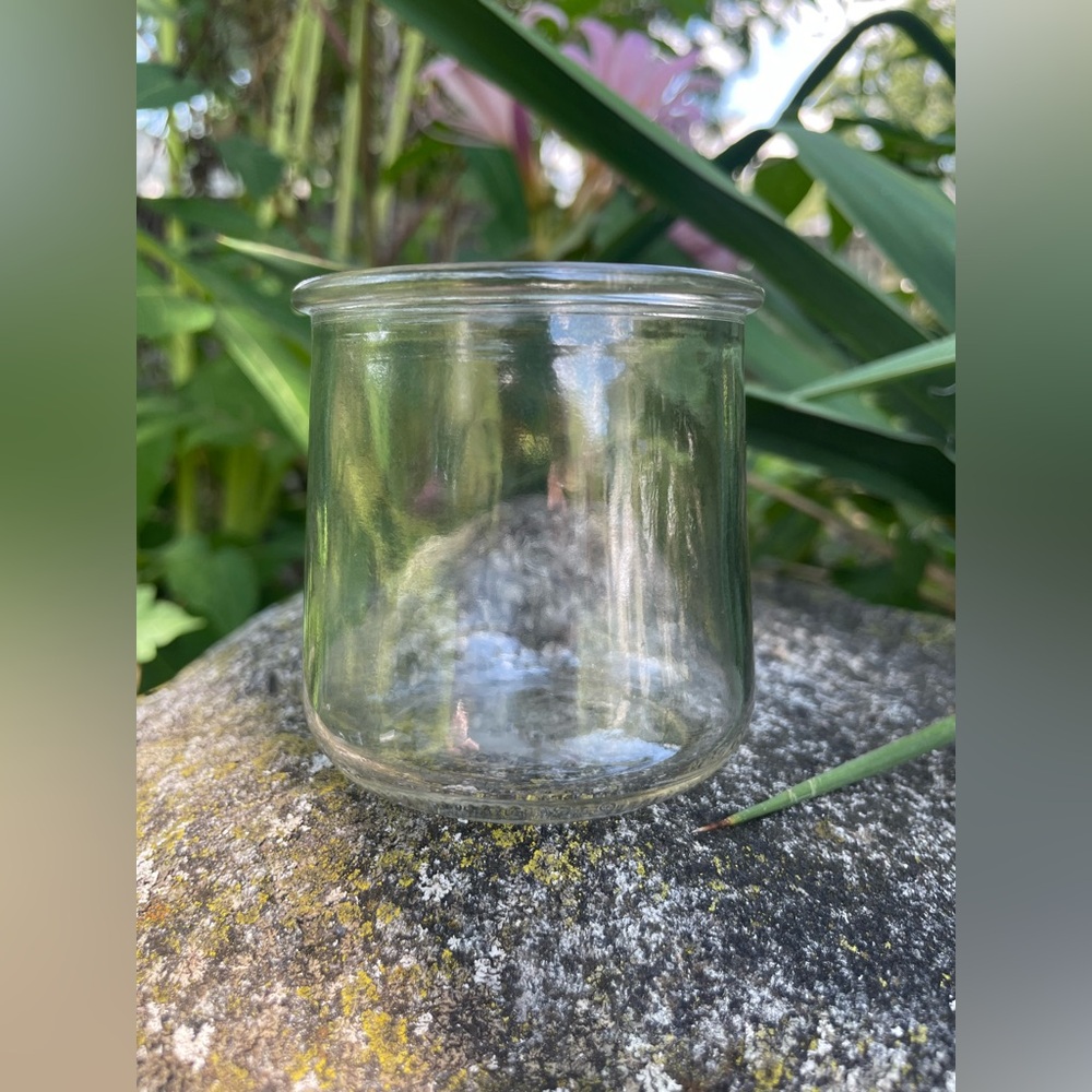Set Of Three Glass Oui Jars